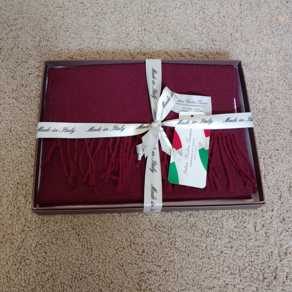 Made in Italy Burgundy Scarf